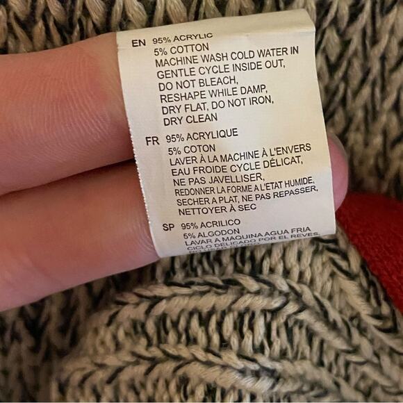 RD Style Grey Cream Speckled Long Sleeve Tight Knit Sweater Zipper Detail Size M - Picture 6 of 7